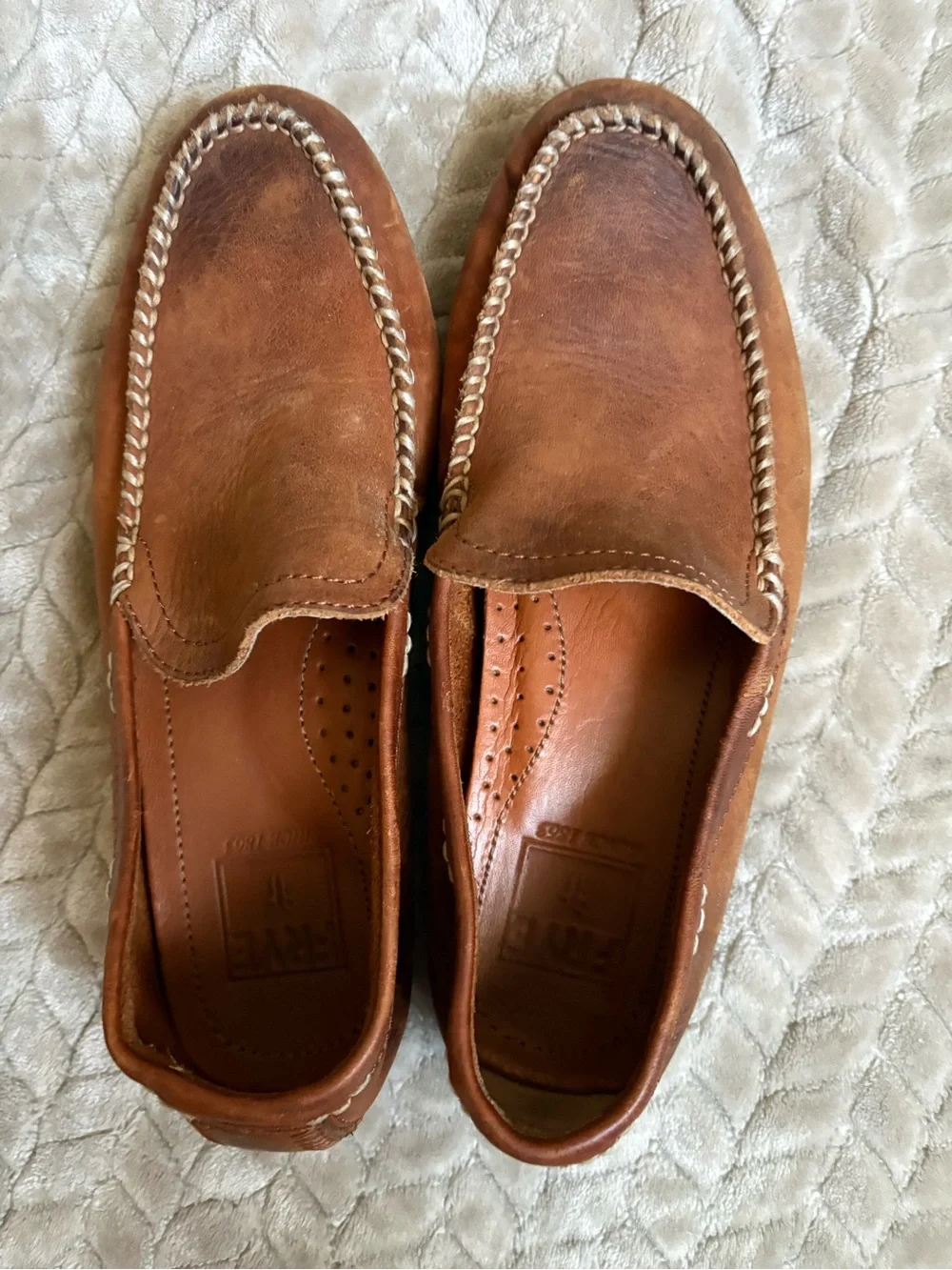 Frye Men's Cognac Leather Slip-On Loafers